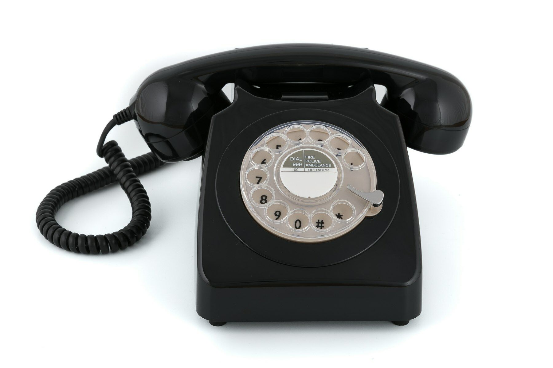 GPO 746 telefoon klassiek jaren ‘70 ontwerp zwart