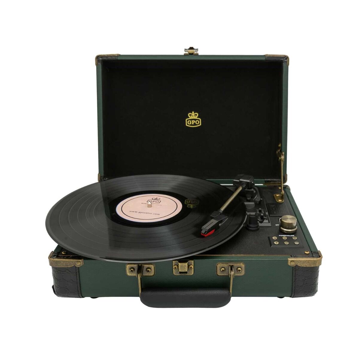 GPO bluetooth platenspeler met accu groen/zwart