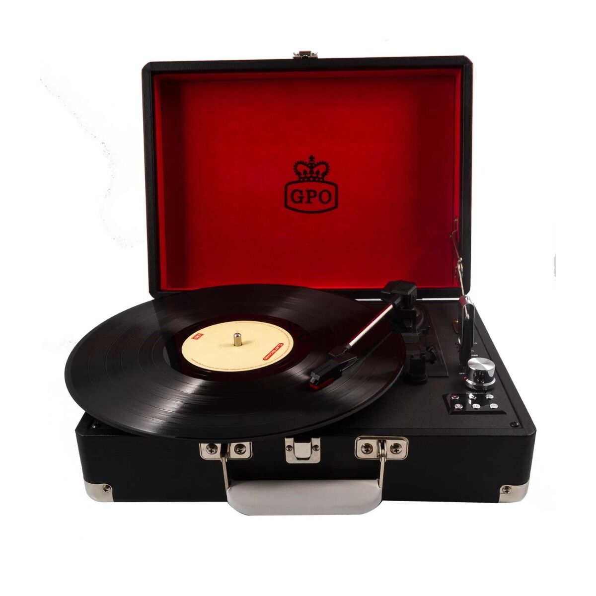 GPO kofferplatenspeler met speakers zwart