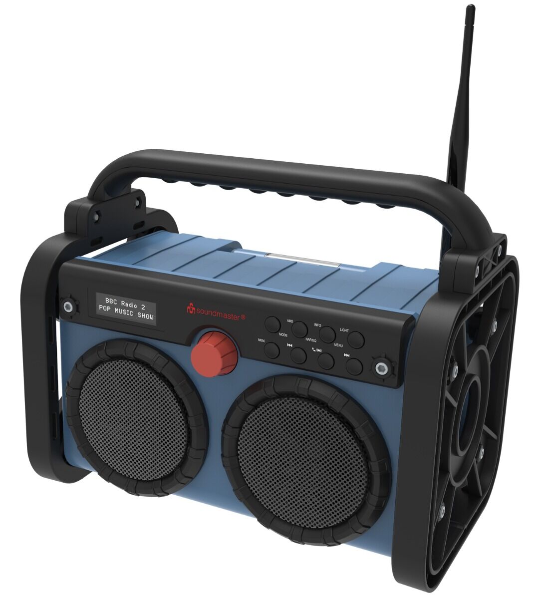 Soundmaster DAB+ bouwradio met bluetooth, accu en werklamp