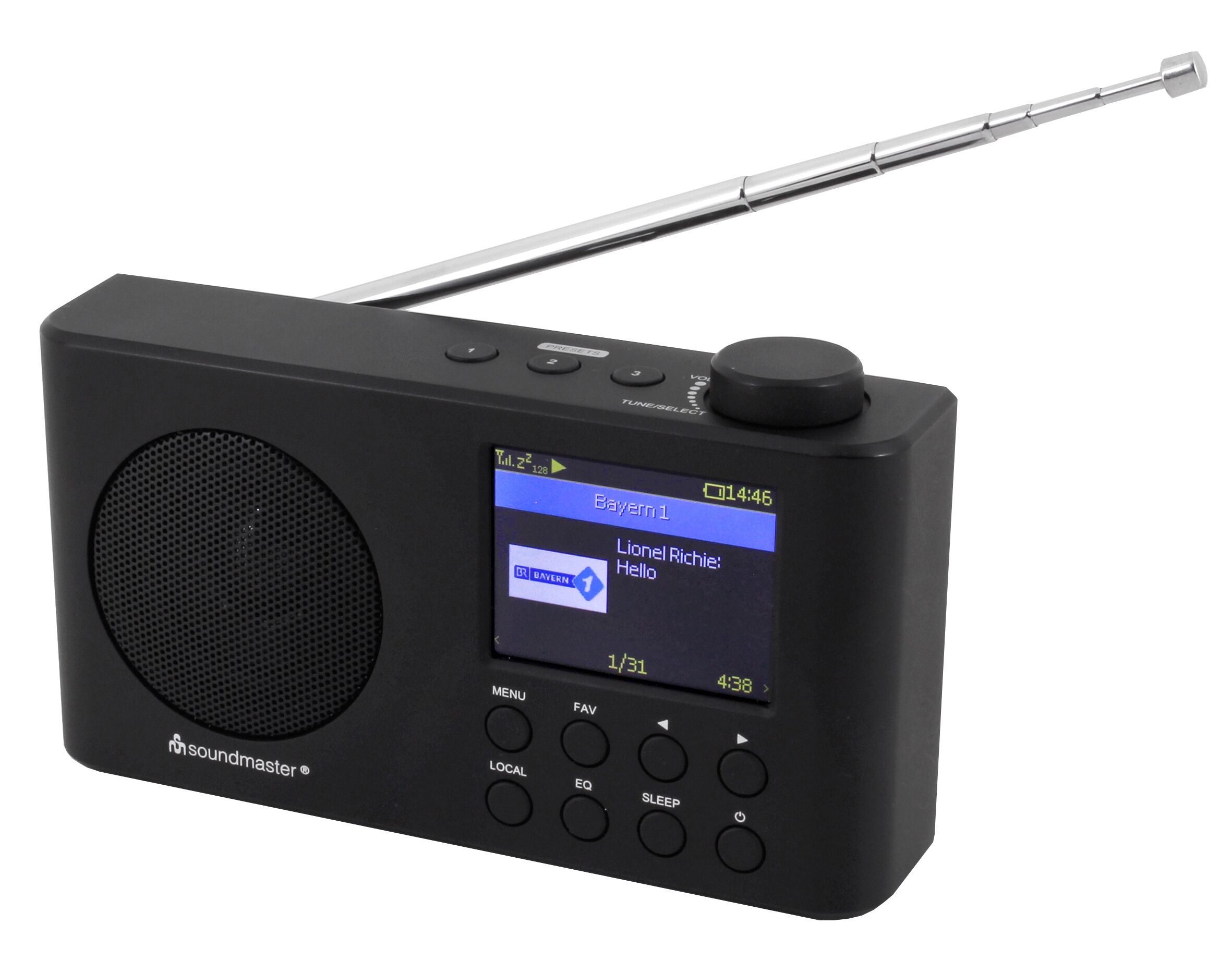 Soundmaster Portable DAB+, internetradio, met accu en display
