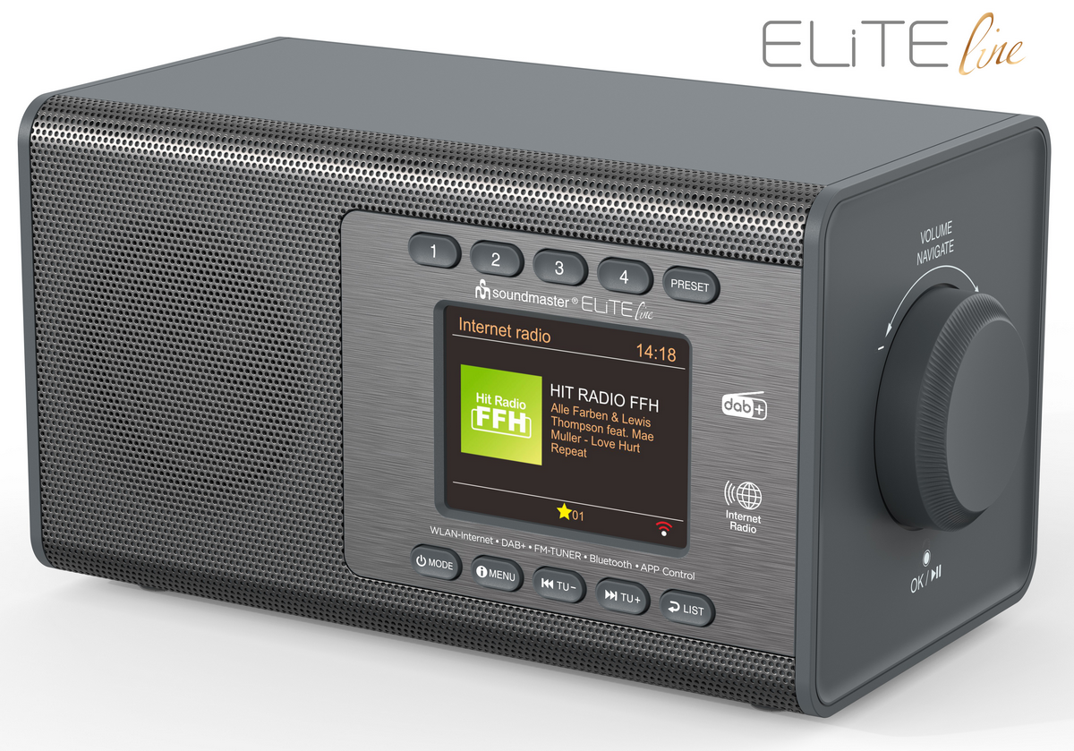 Soundmaster Elite Line DAB+, internetradio,WLAN, bluetooth, USB