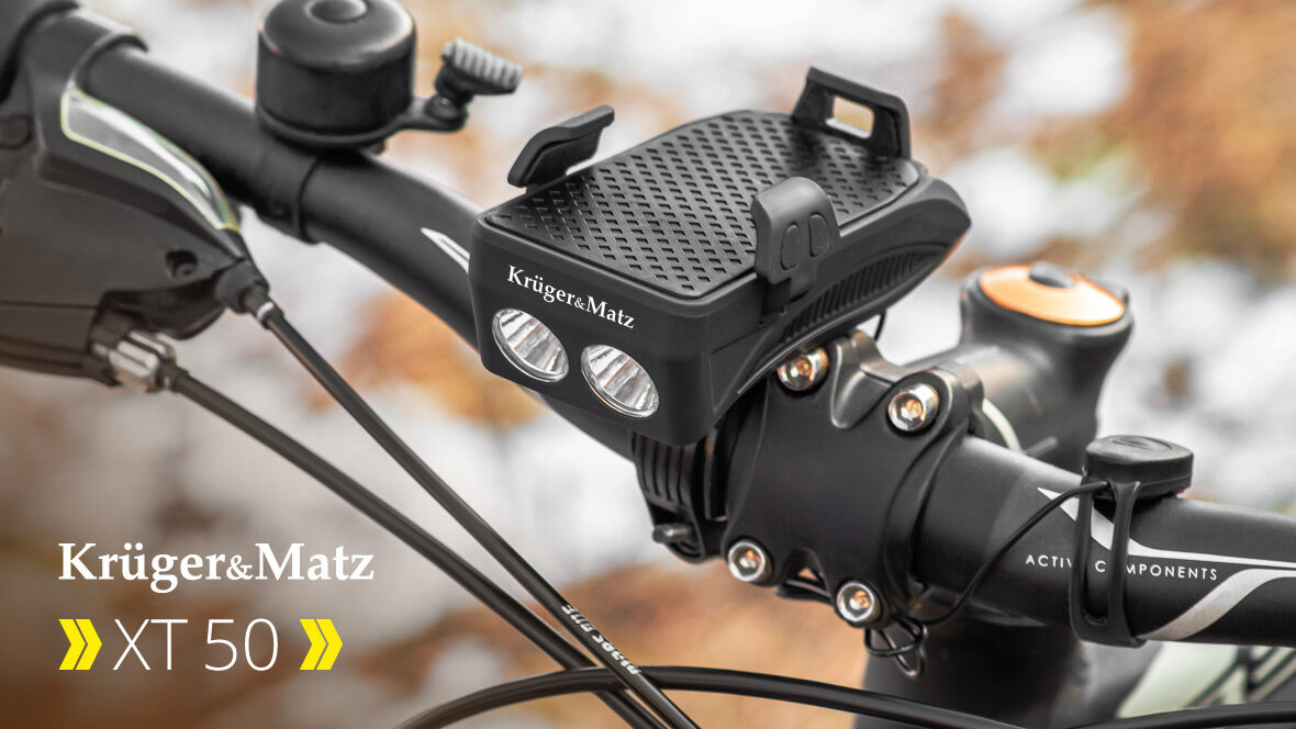 Krüger & Matz Smartphonehouder, fietsbel, verlichting, powerbank