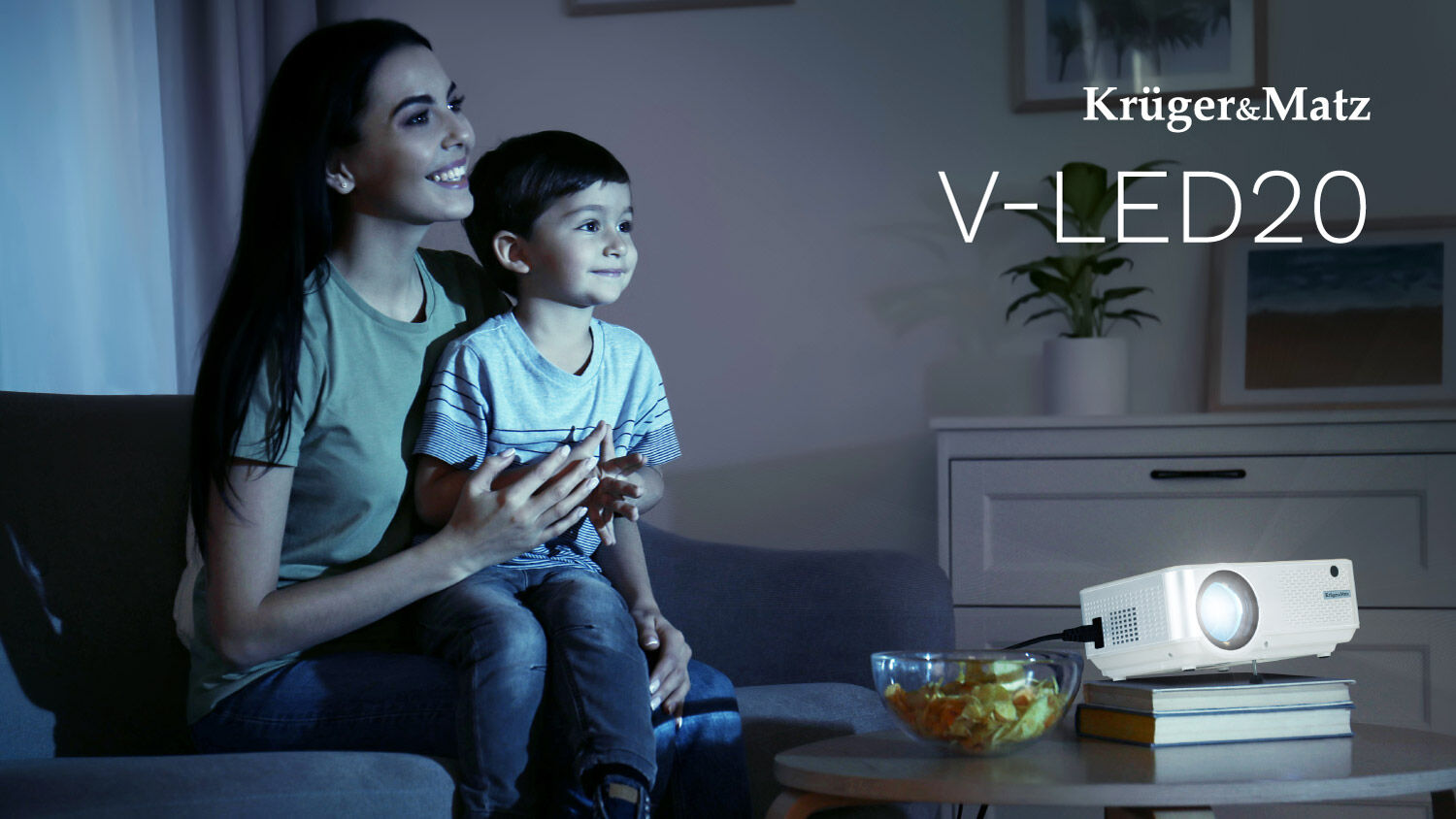 Krüger & Matz V-LED20 LED-projector, Full HD