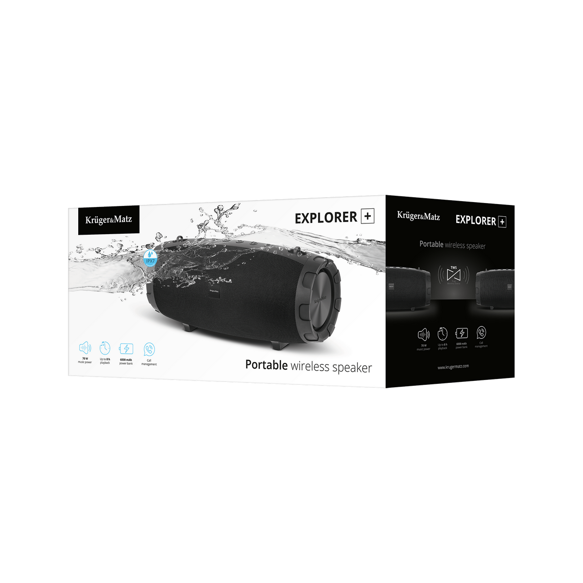 Krüger & Matz Explorer+ bluetooth speaker, black