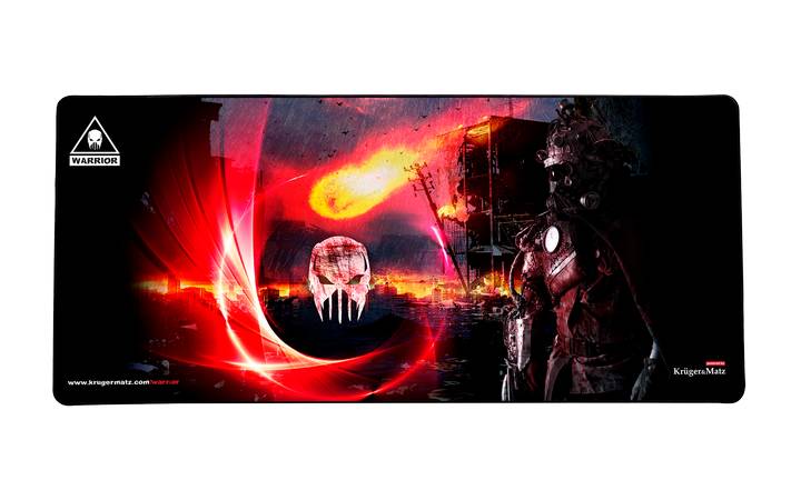Krüger  & Matz Warrior Gaming mat voor muis en toetsenbord, zwart met graphics