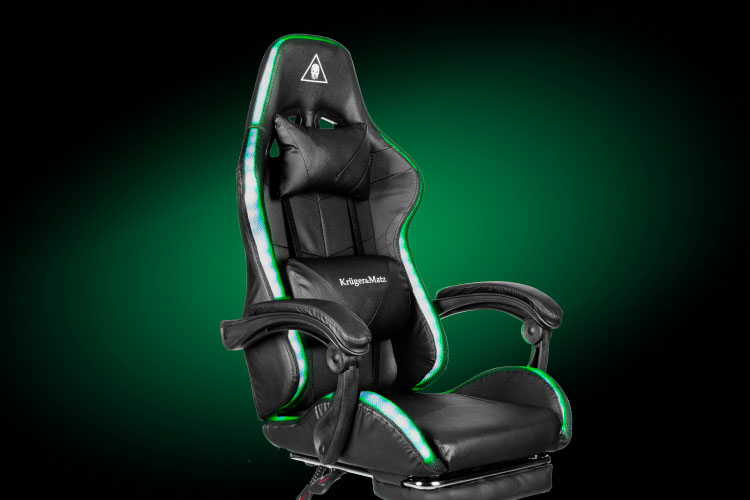 Krüger & Matz Warrior GX-150 LED gamestoel zwart