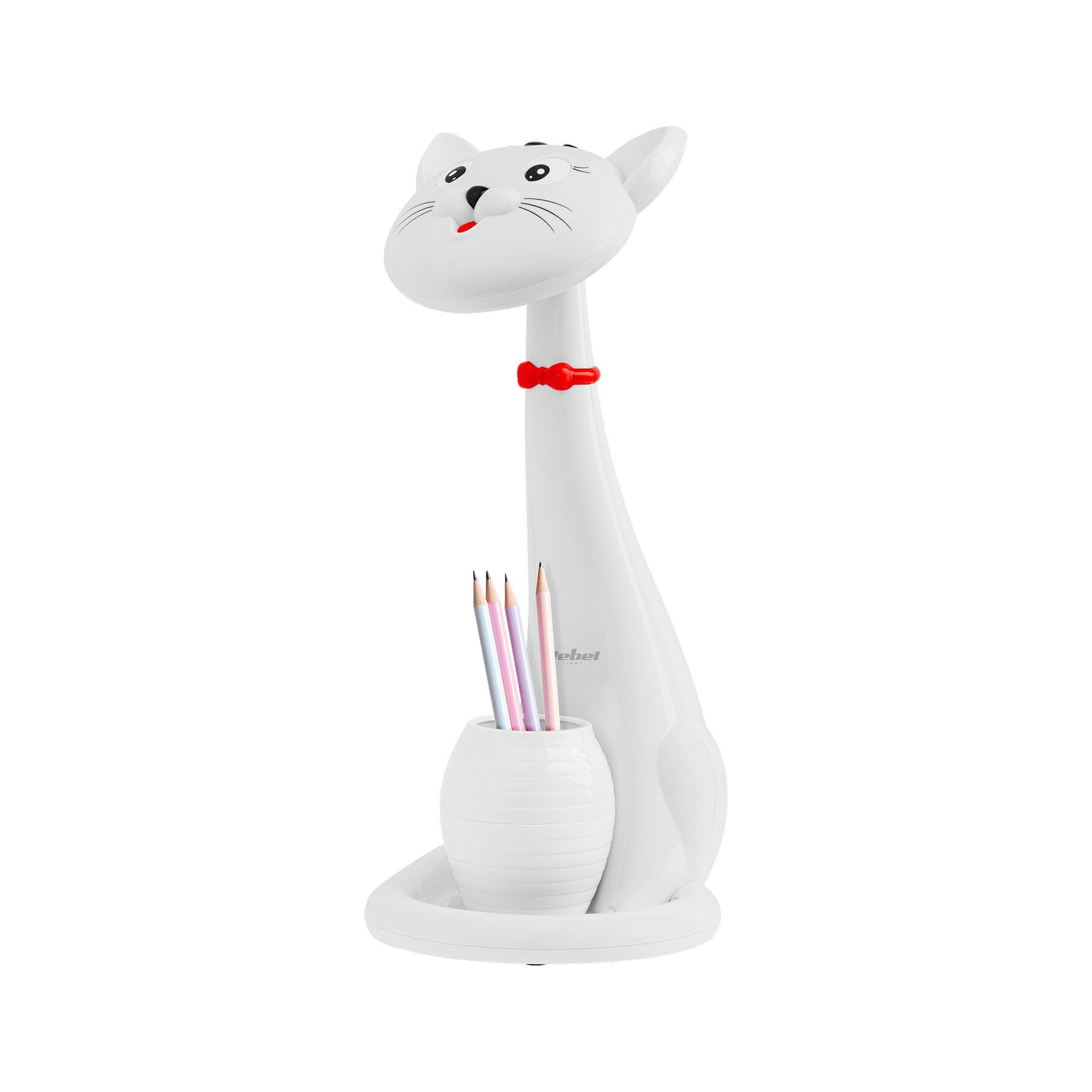 Rebel LED bureaulamp voor kinderen, kat - wit