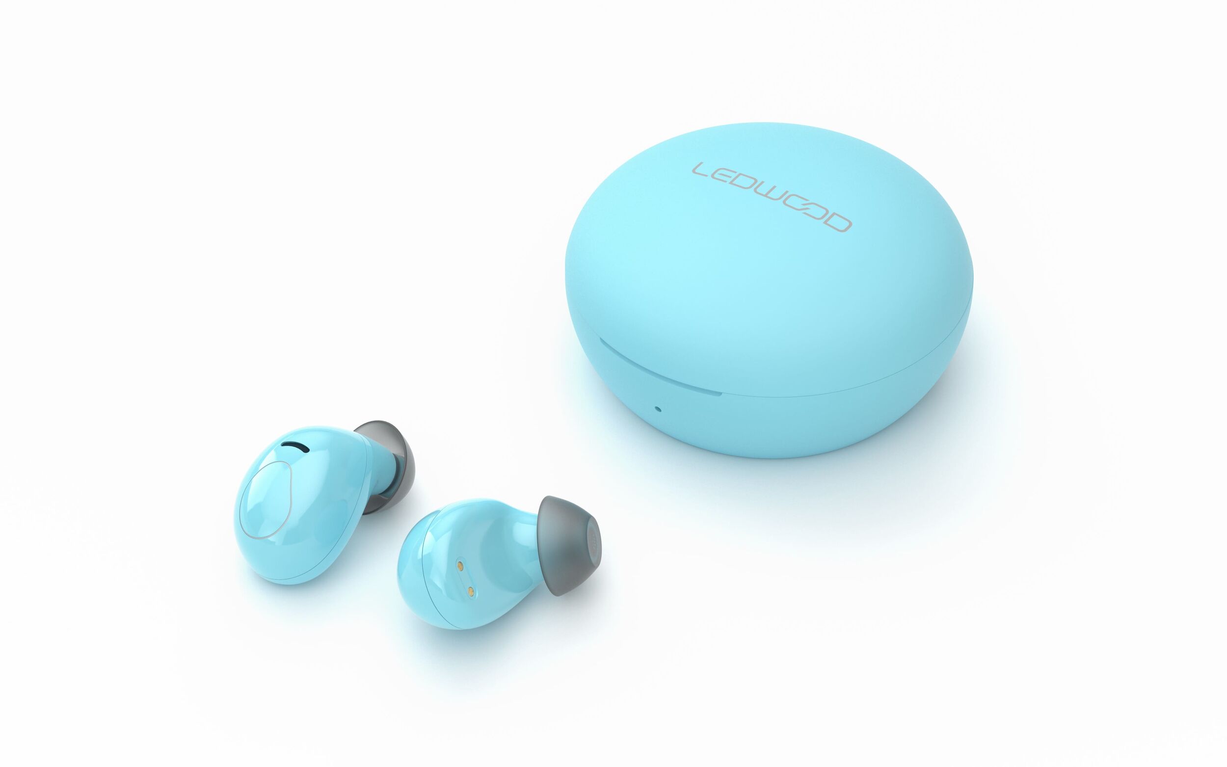 Ledwood Luna TWS in-ear earphones draadloos opladen, blauw