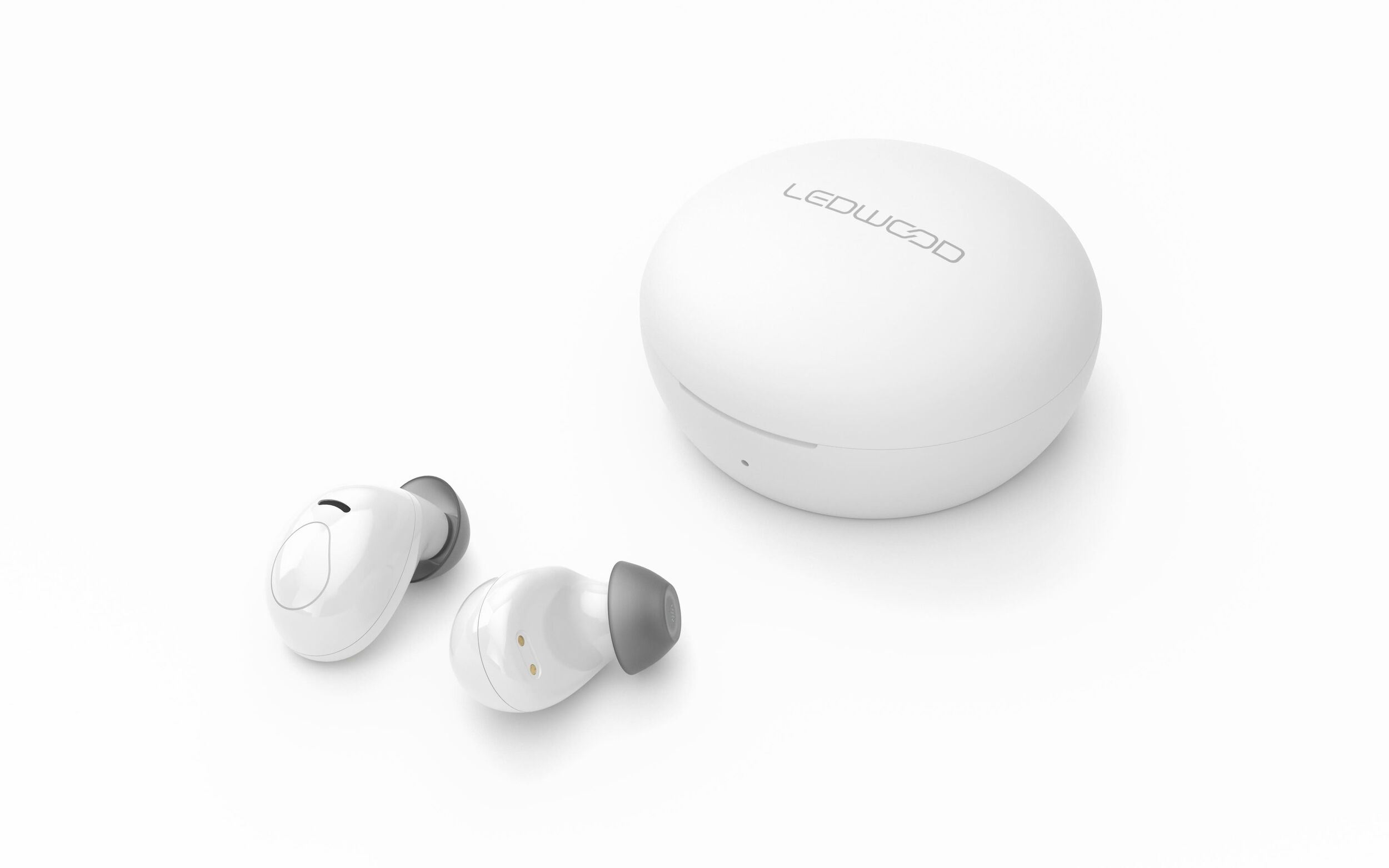 Ledwood Luna TWS in-ear earphones draadloos opladen, wit