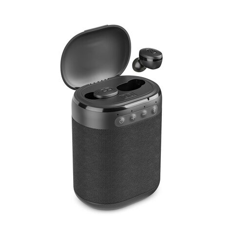Ledwood VERSA Bluetooth speaker + in-ear earphobes, zwart