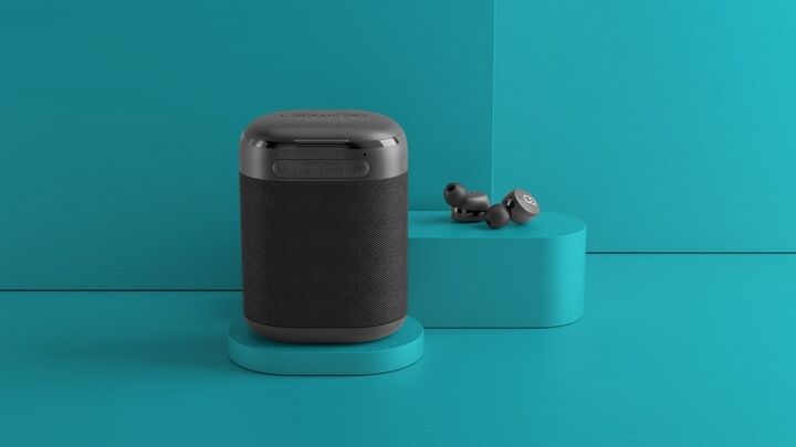 Ledwood VERSA Bluetooth speaker + in-ear earphobes, zwart