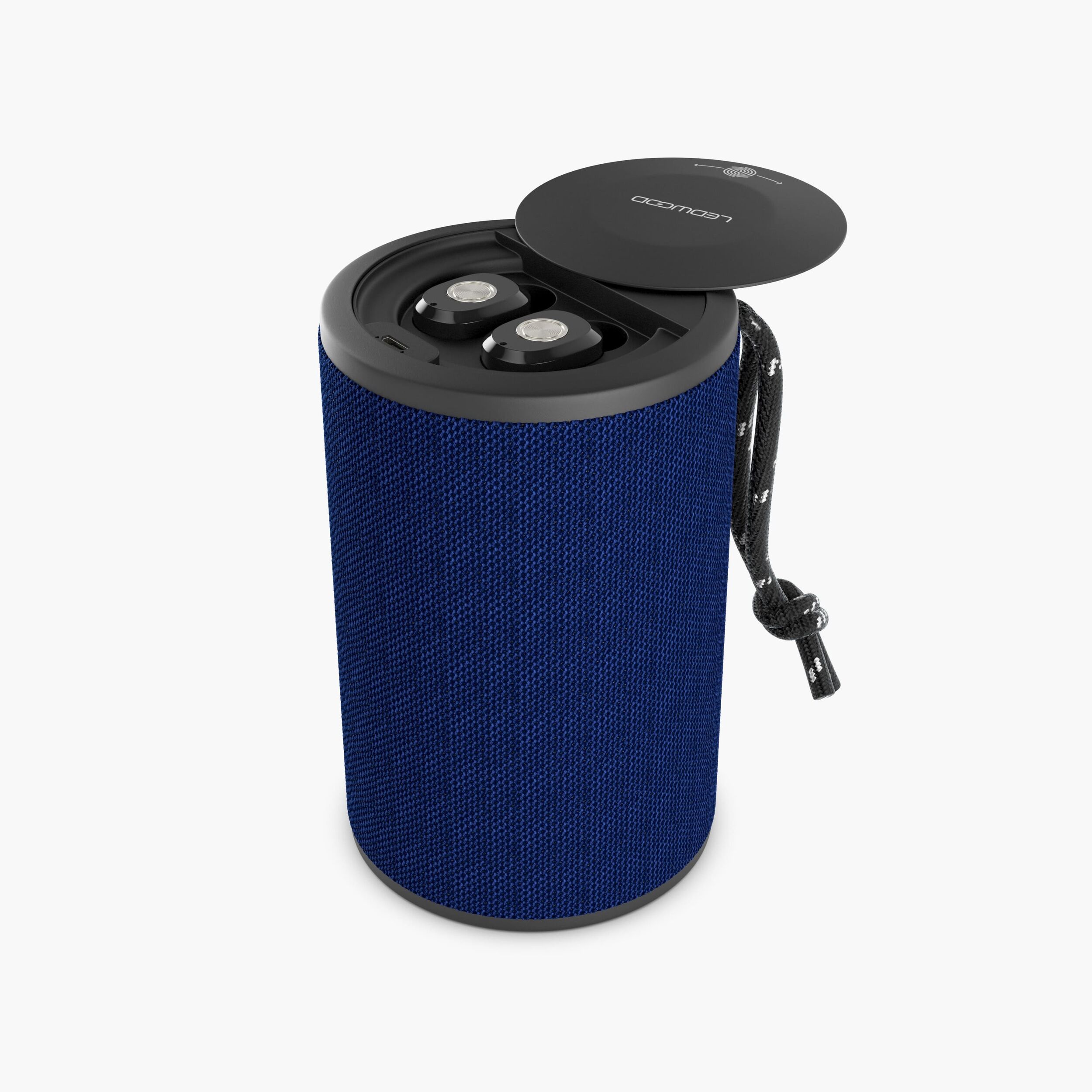 Ledwood DUAL ST9 Bluetooth speaker + earphones, blauw