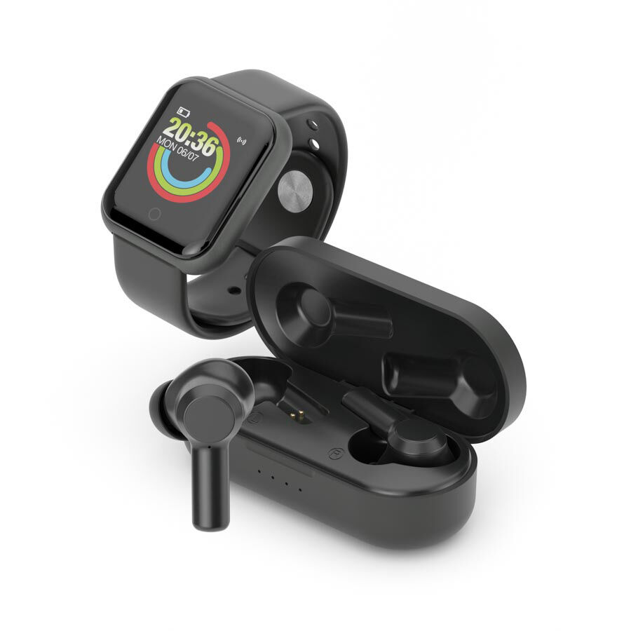 Ledwood URBAN TWS earphones en smartwatch, zwart