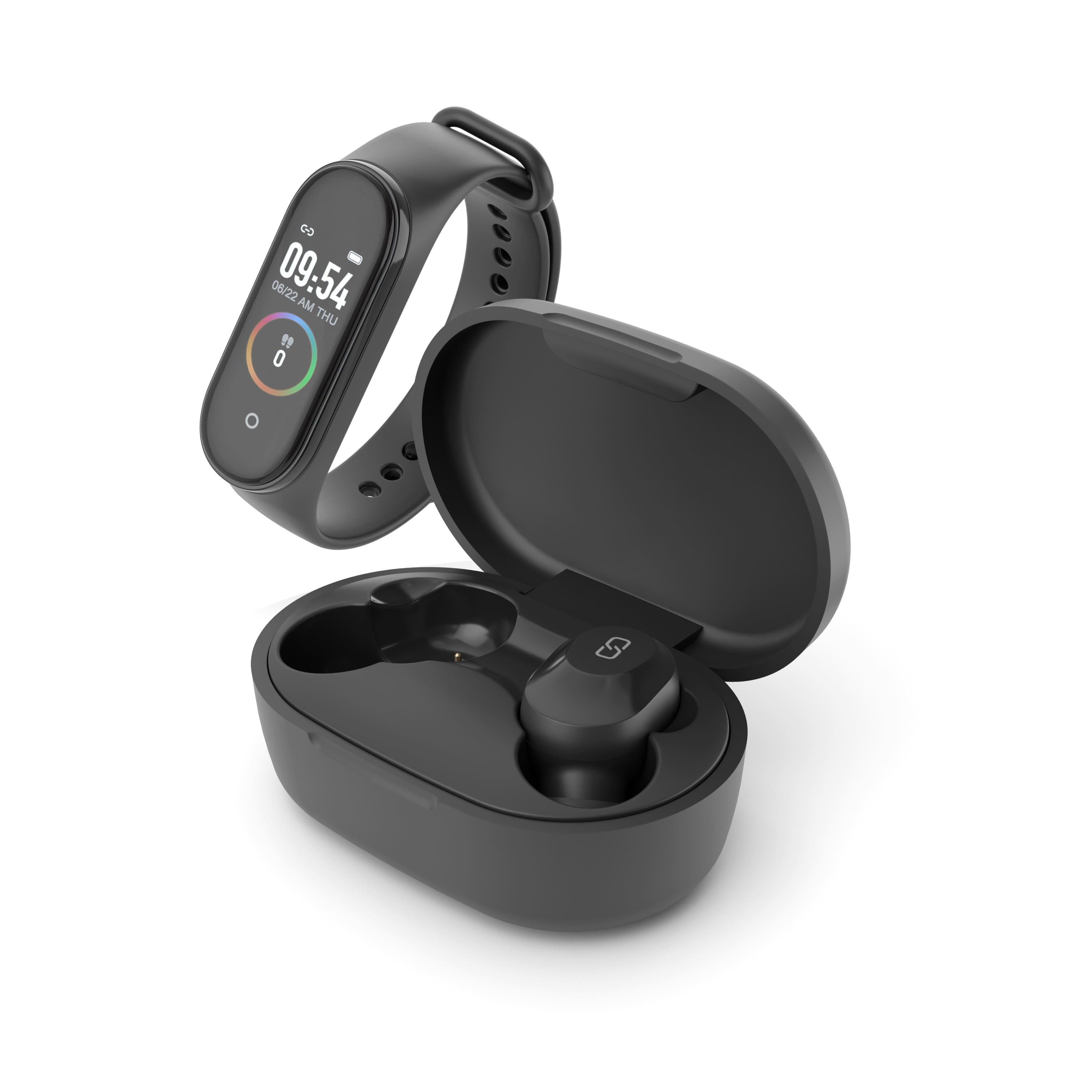 Ledwood KEPLER TWS earphones en activity tracker, zwart