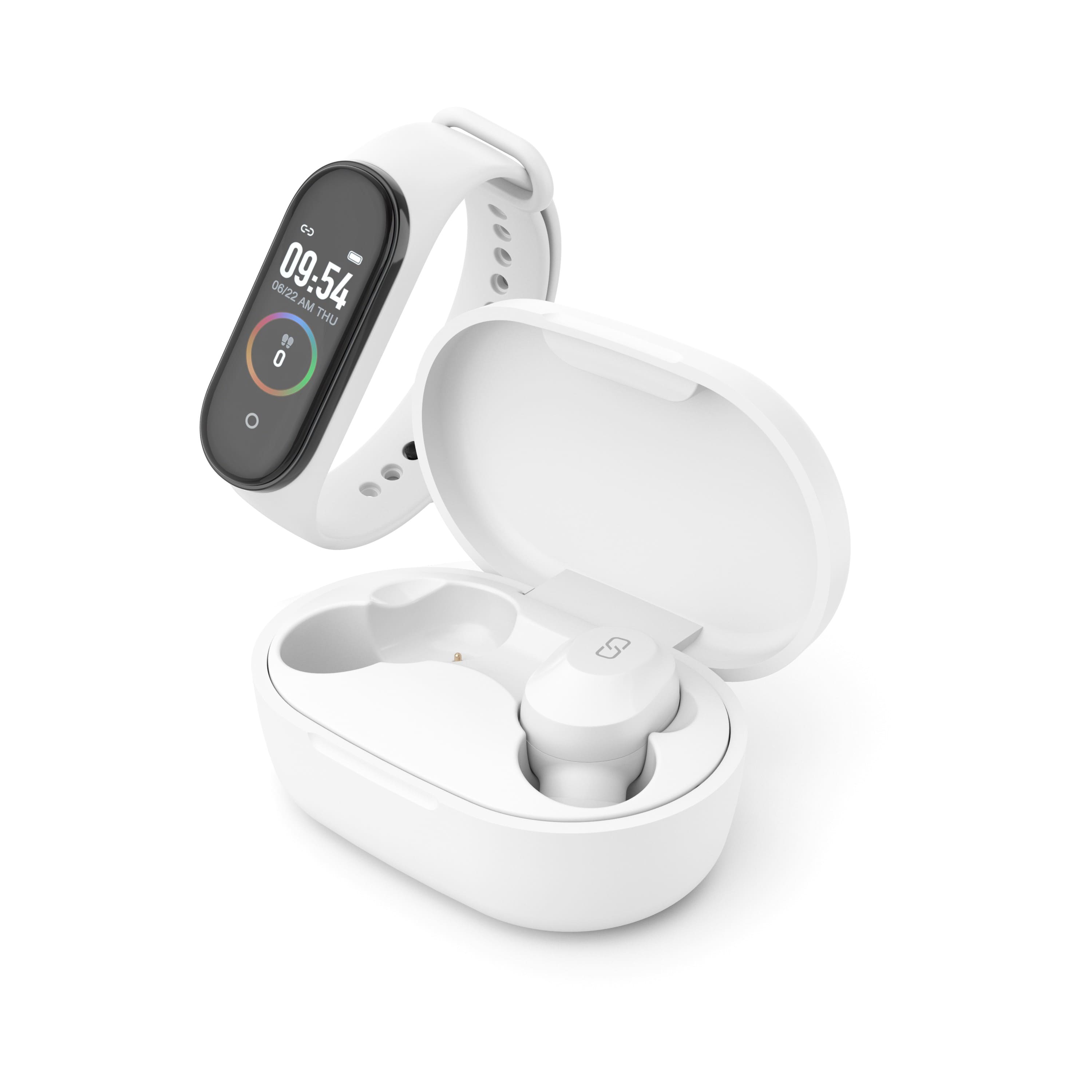 Ledwood KEPLER TWS earphones en activity tracker, wit