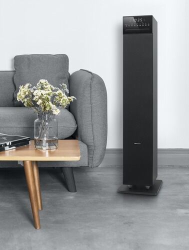Muse bluetooth tower luidspreker met radio, CD/USB zwart