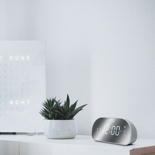 Muse wekkerradio met groot spiegeldisplay