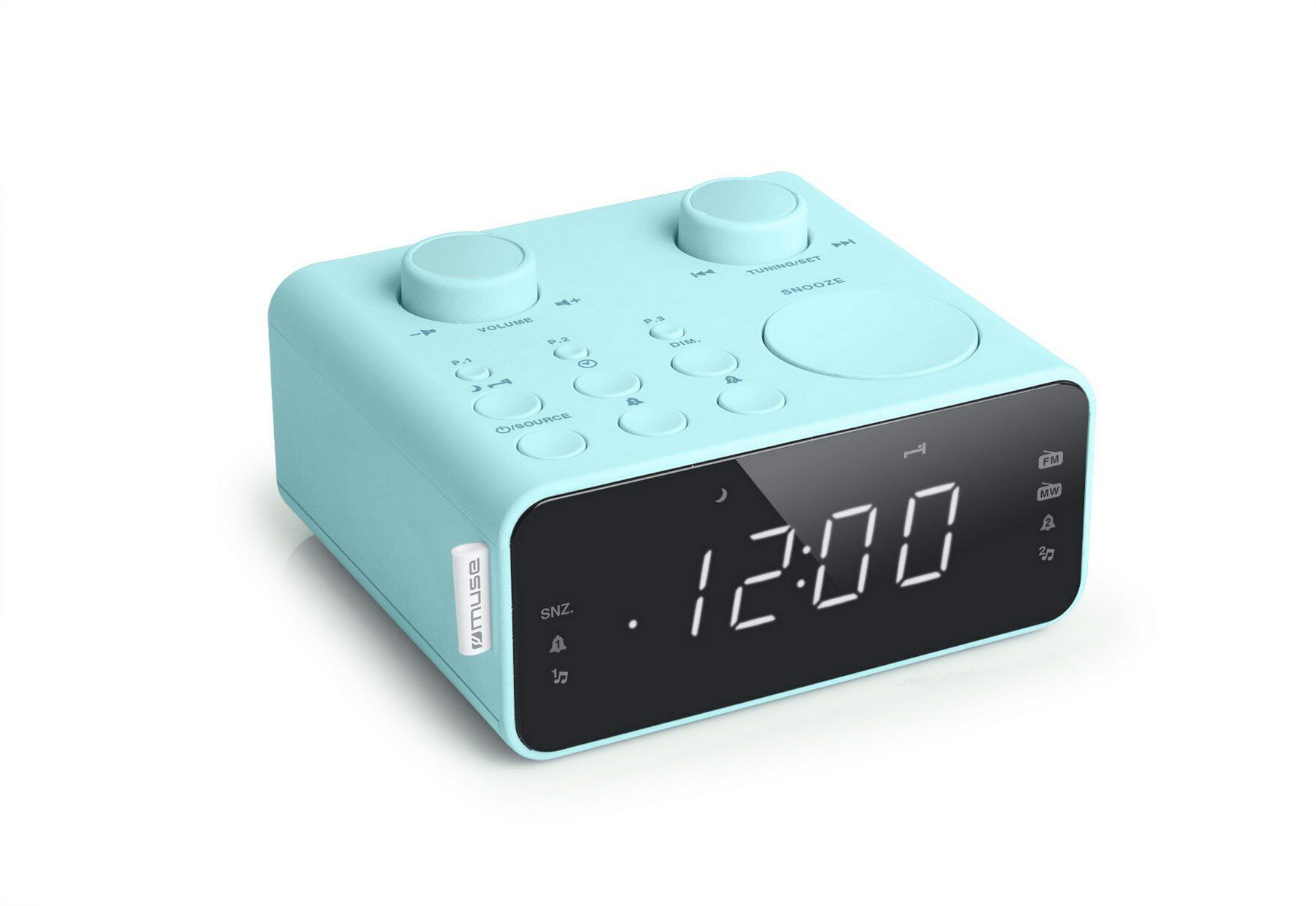 Muse FM/AM wekkerradio, blauw