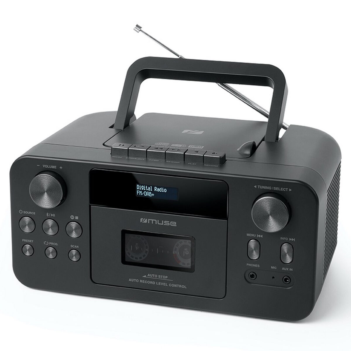 Muse Draagbare DAB+ radio, Bluetooth, CD- en cassettespeler