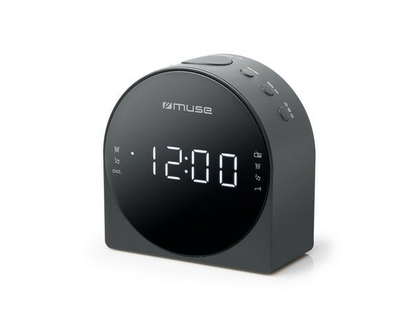Muse Wekkerradio met groot scherm, grijs