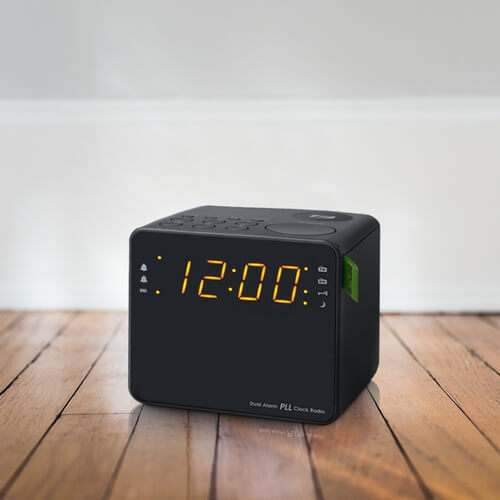 Muse wekkerradio met helder LED scherm, zwart