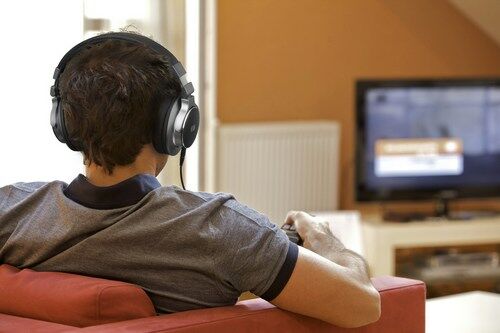 Muse TV hoofdtelefoon met 6 meter kabel, zwart