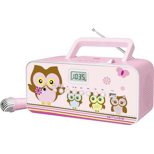 Muse Draagbare radio//USB/CD/MP3 speler kids versie pink