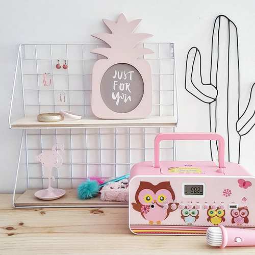 Muse Draagbare radio//USB/CD/MP3 speler kids versie pink