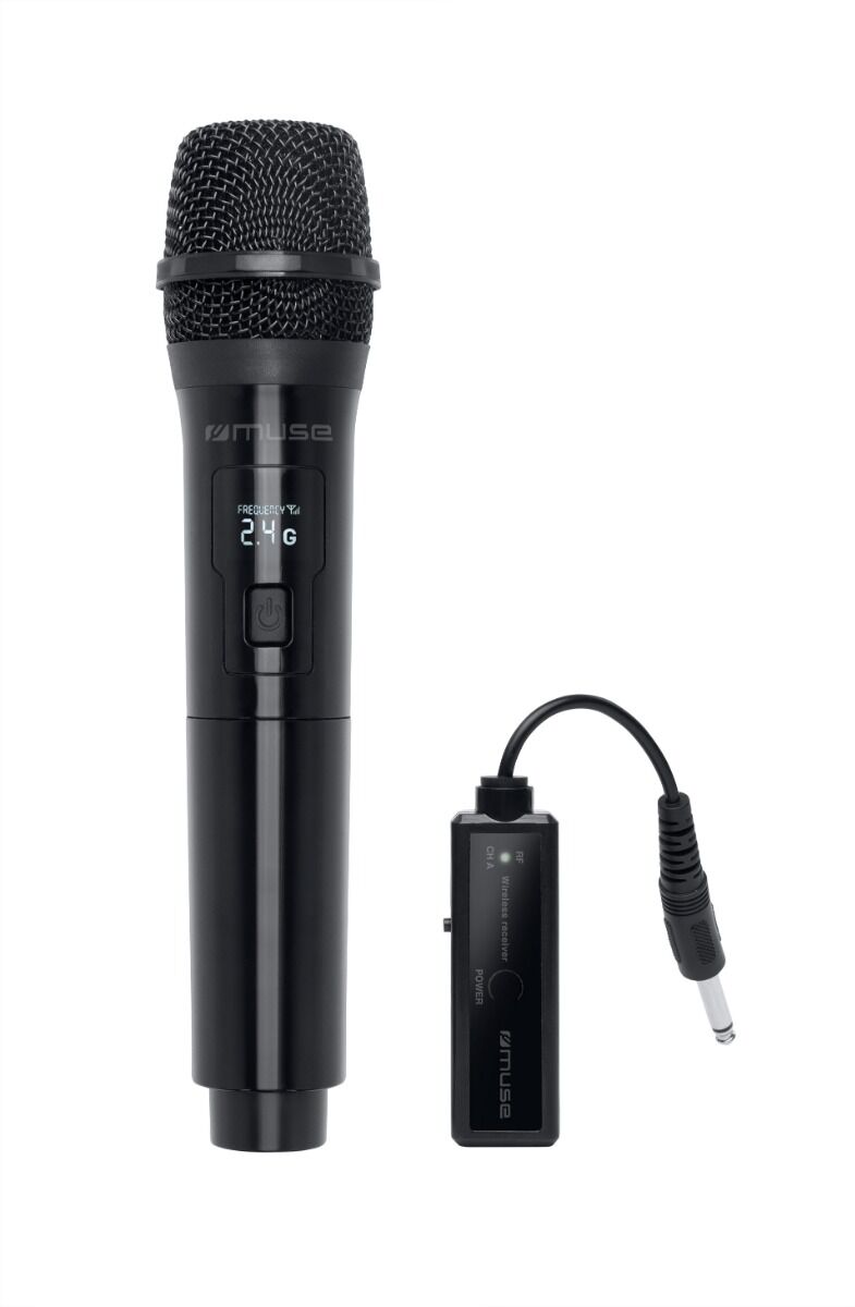 Muse draadloze microfoon met ontvanger, 2,4G, zwart