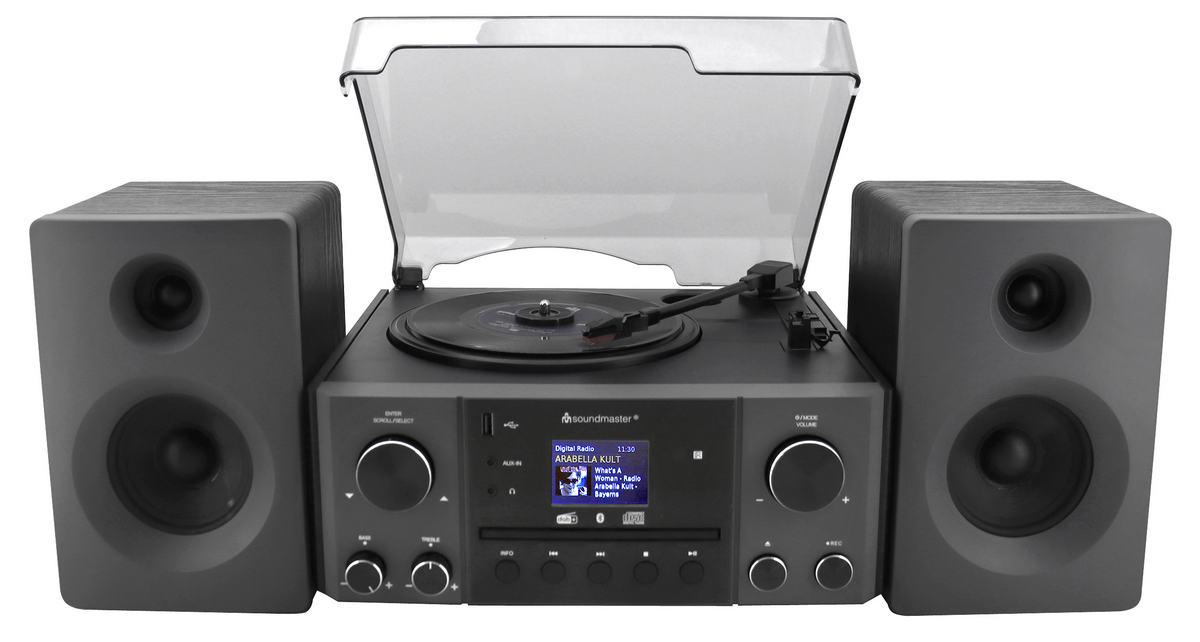 Soundmaster Music center DAB, CD, cassette-, platenspeler