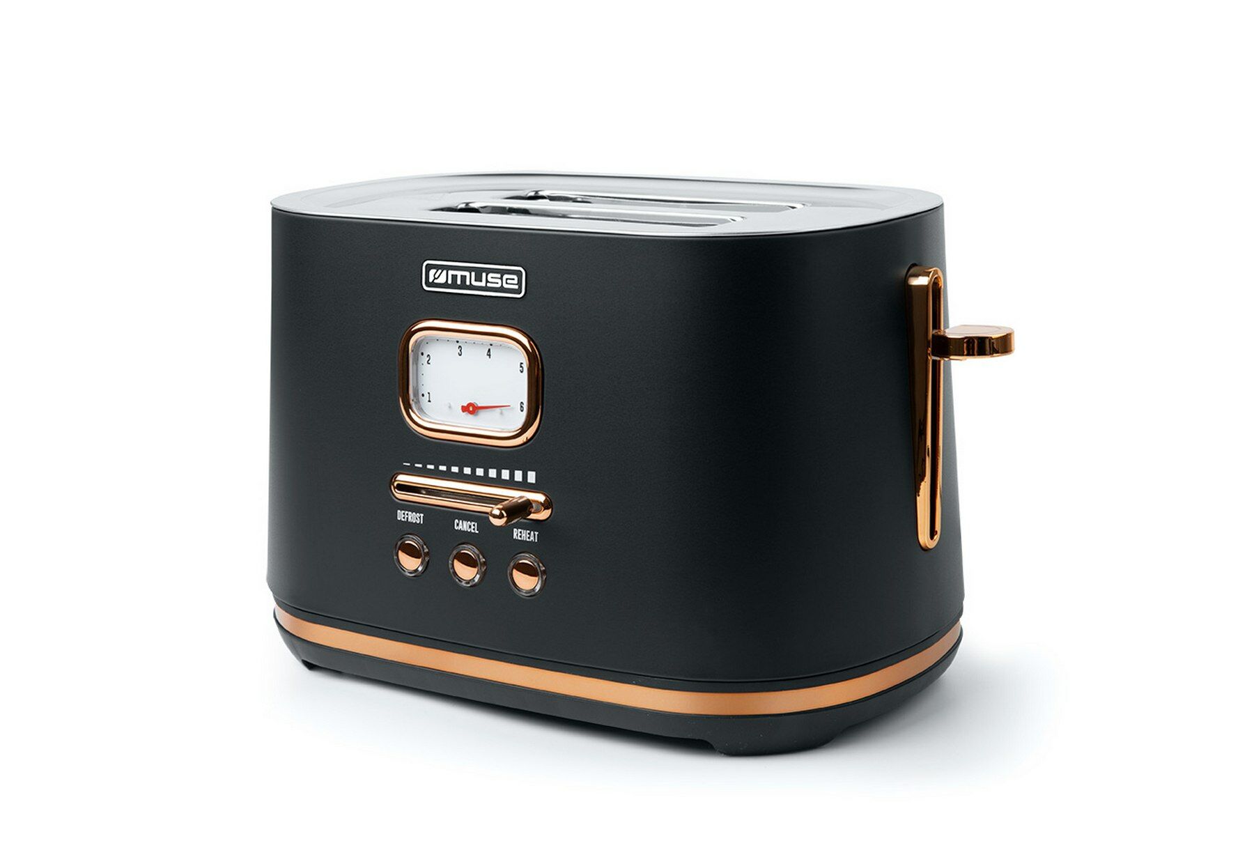 Muse broodrooster, 1.000 W, zwart/messing