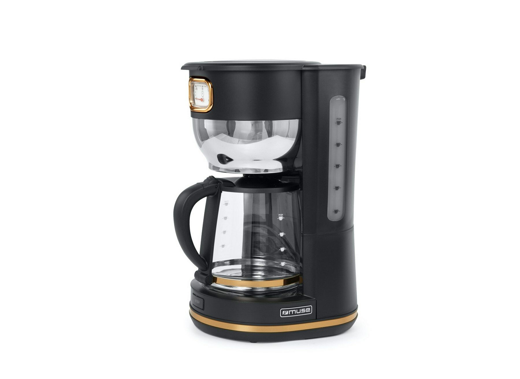 Muse filter-koffiezetapparaat, 1,4 L, zwart/messing