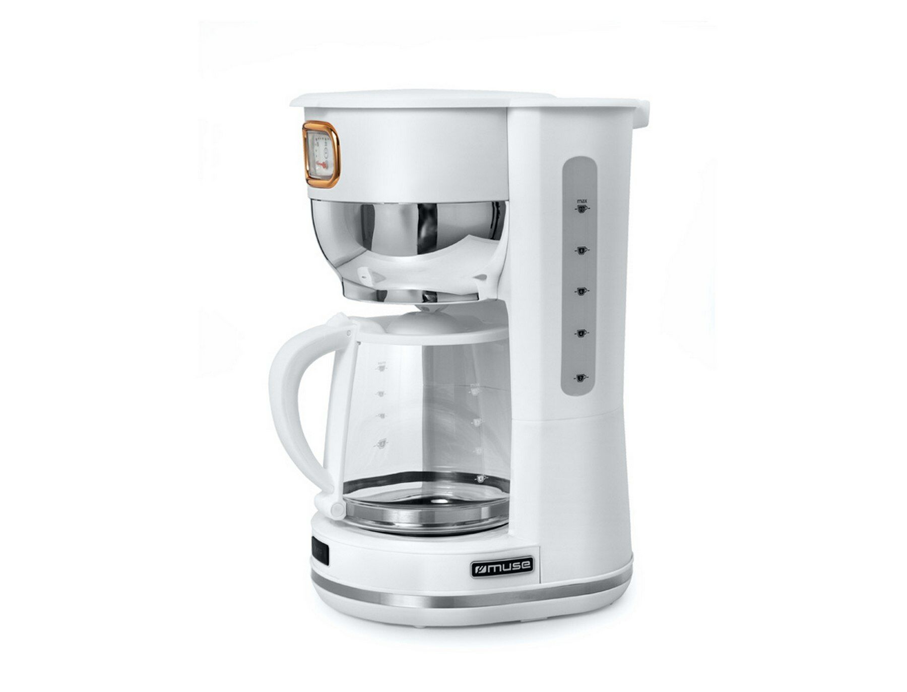Muse filter-koffiezetapparaat, 1,4 L, wit/messing