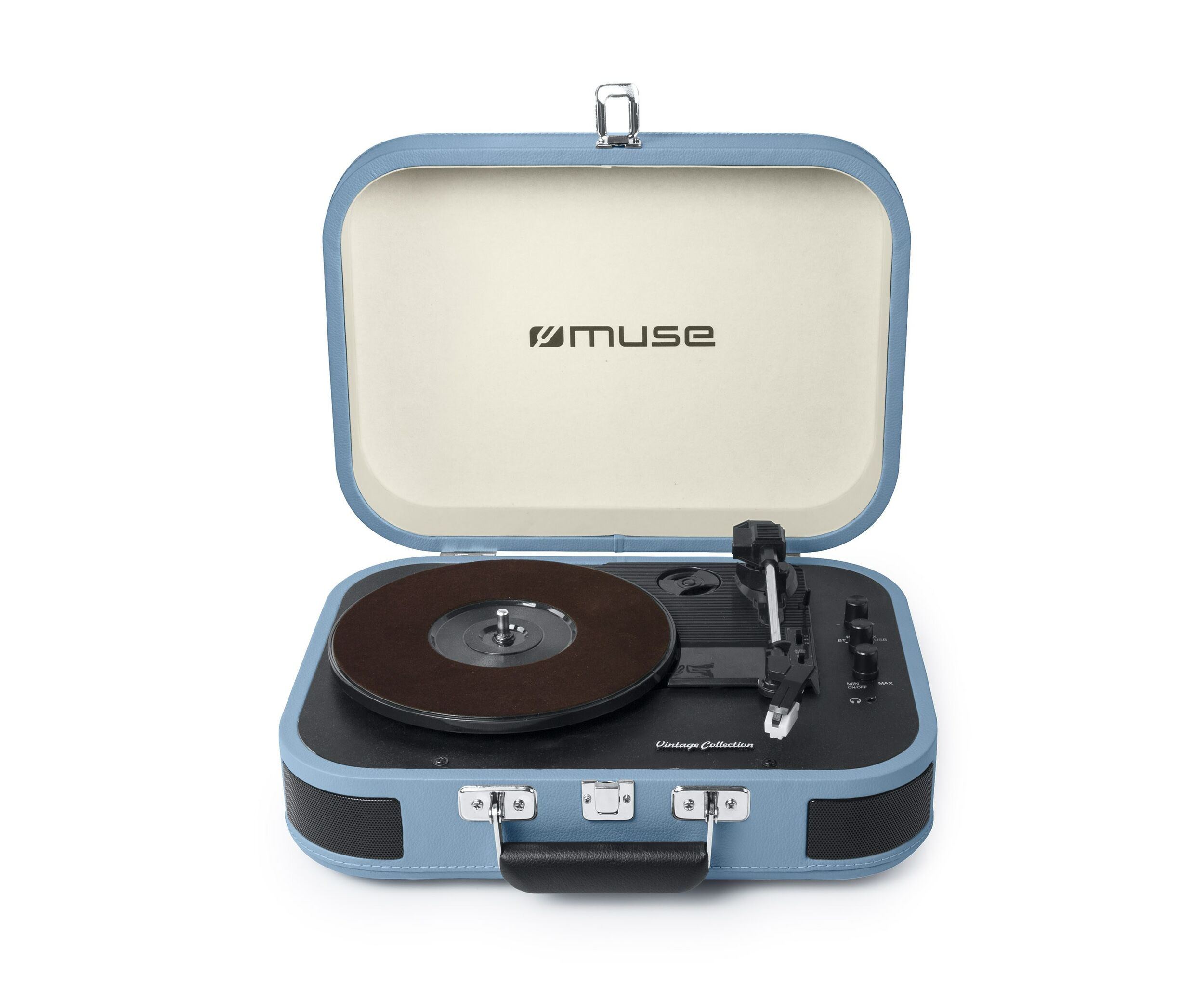 Muse bluetooth platenspeler met encoding functie blauw   