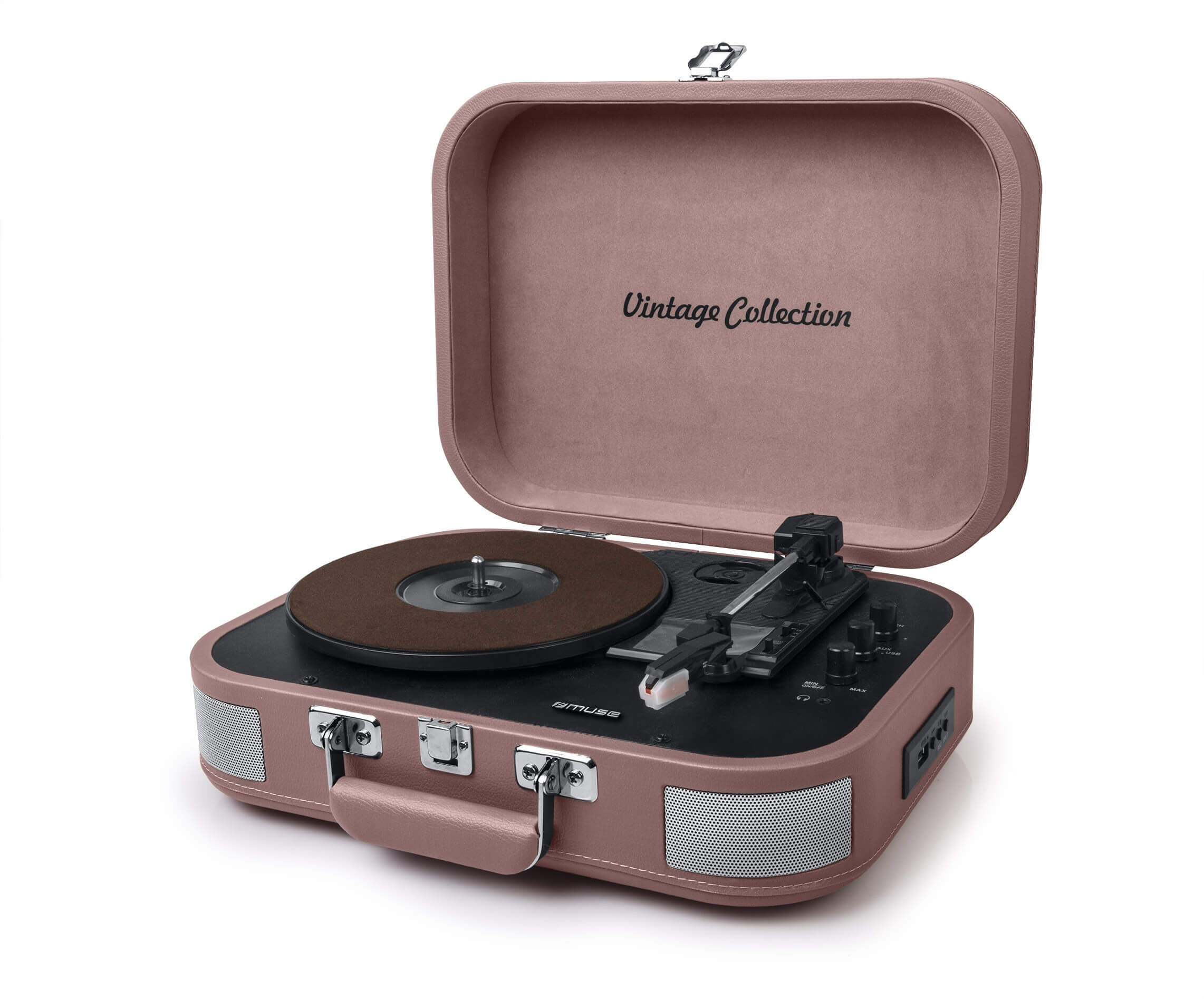 Muse bluetooth platenspeler met encoding functie roze