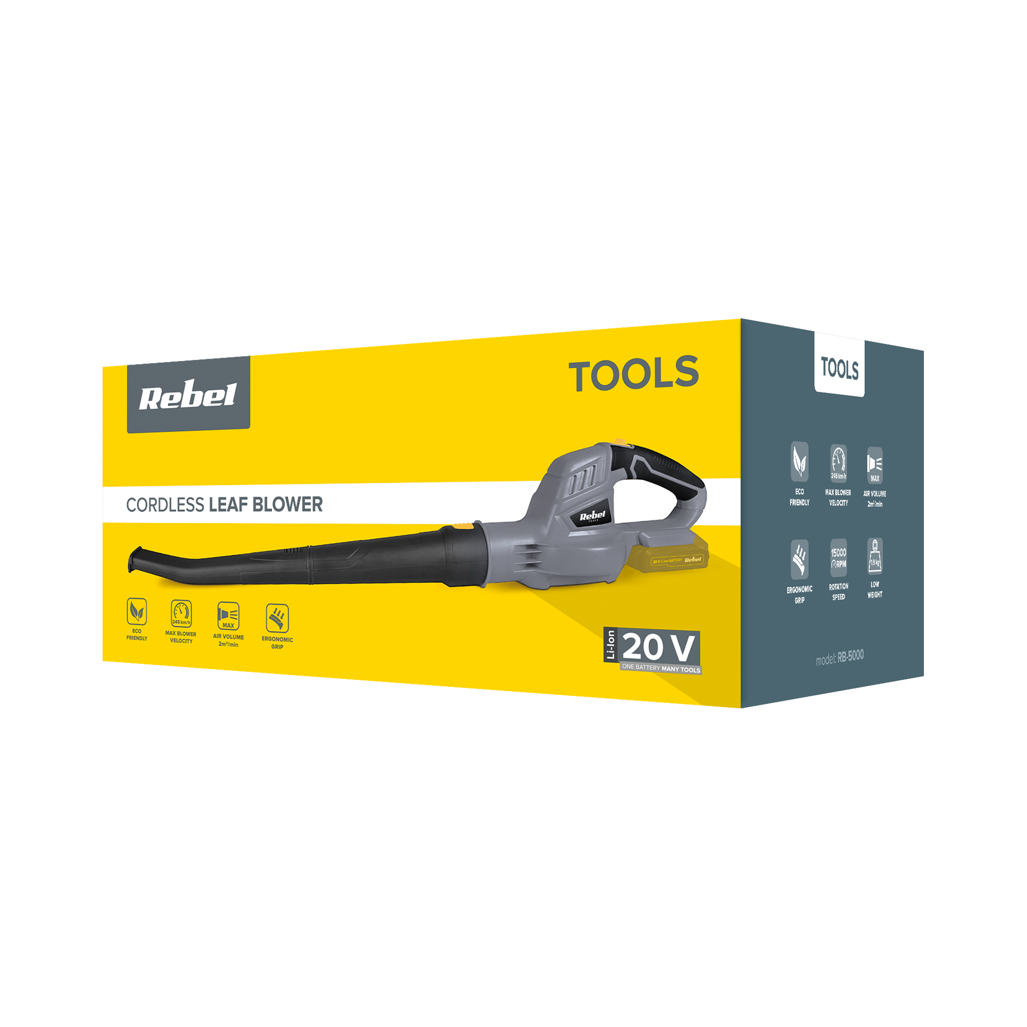 Rebel Draadloze bladblazer 20 Volt