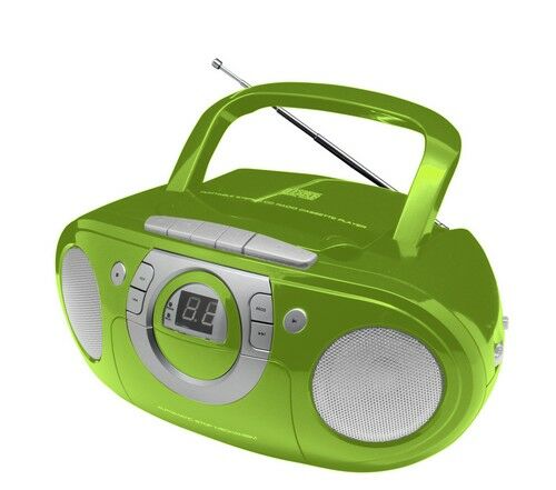 Soundmaster CD boombox met radio en cassette groen