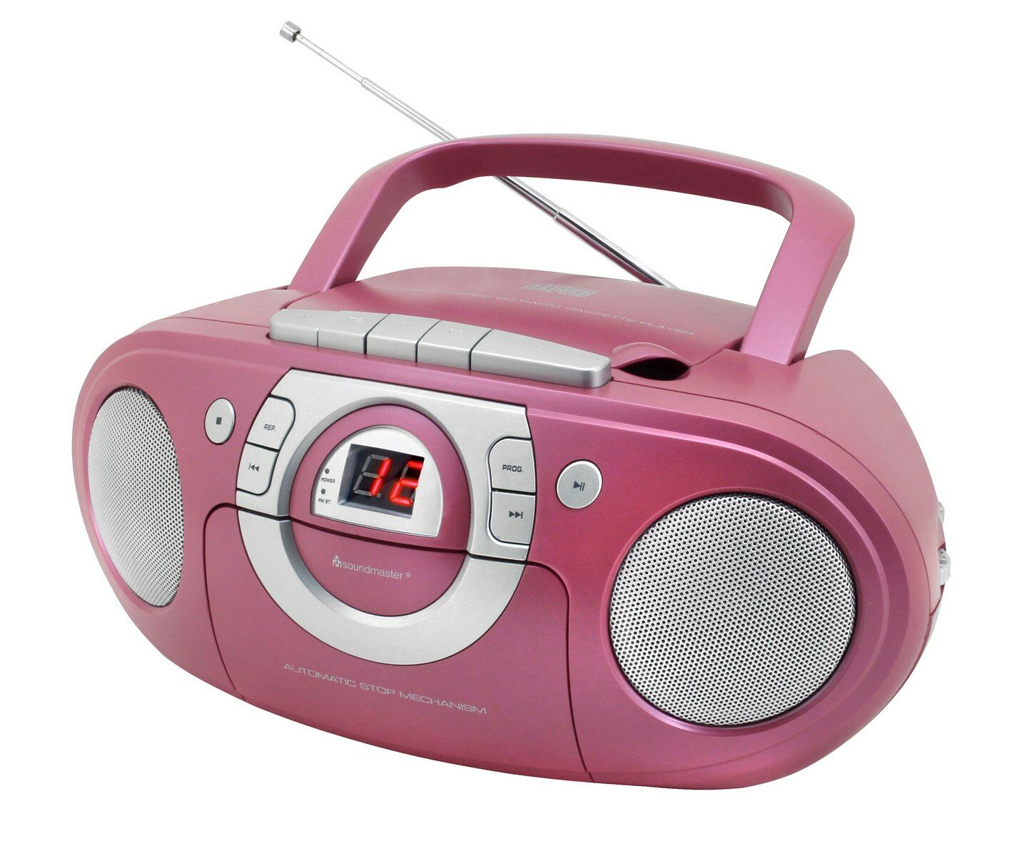 Soundmaster CD boombox met radio en cassette roze