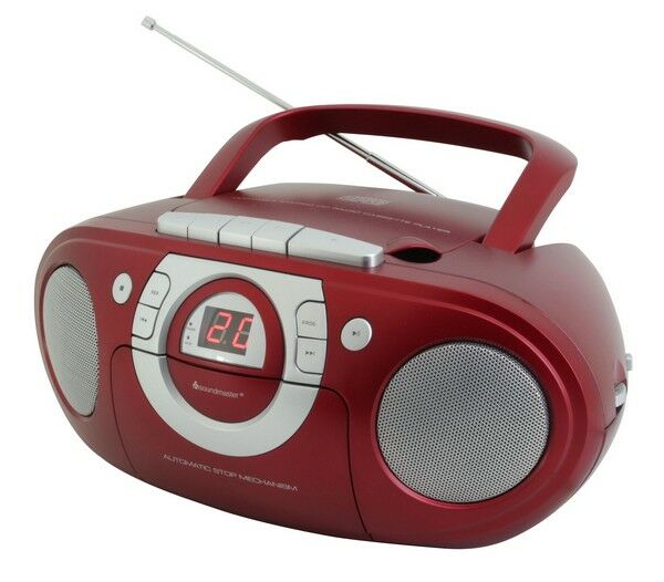Soundmaster CD boombox met radio en cassette rood