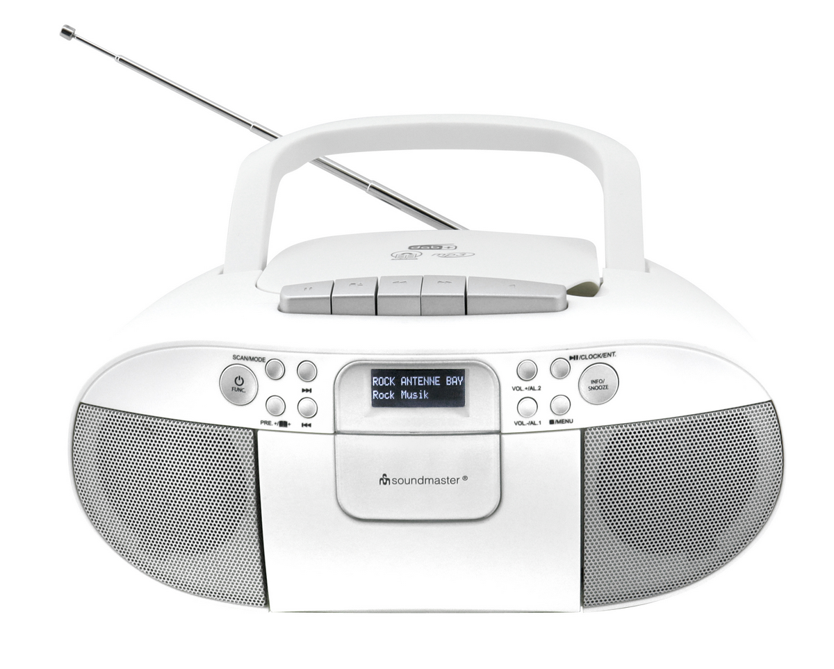 Soundmaster CD boombox met radio en cassette wit