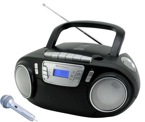 Soundmaster CD, radio, cassettespeler, USB en microfoon zwart