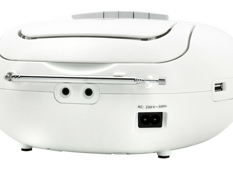 Soundmaster Boombox stereo DAB+, cassette, CD en USB, wit