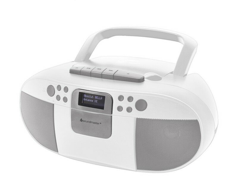 Soundmaster Boombox stereo DAB+, cassette, CD en USB, wit