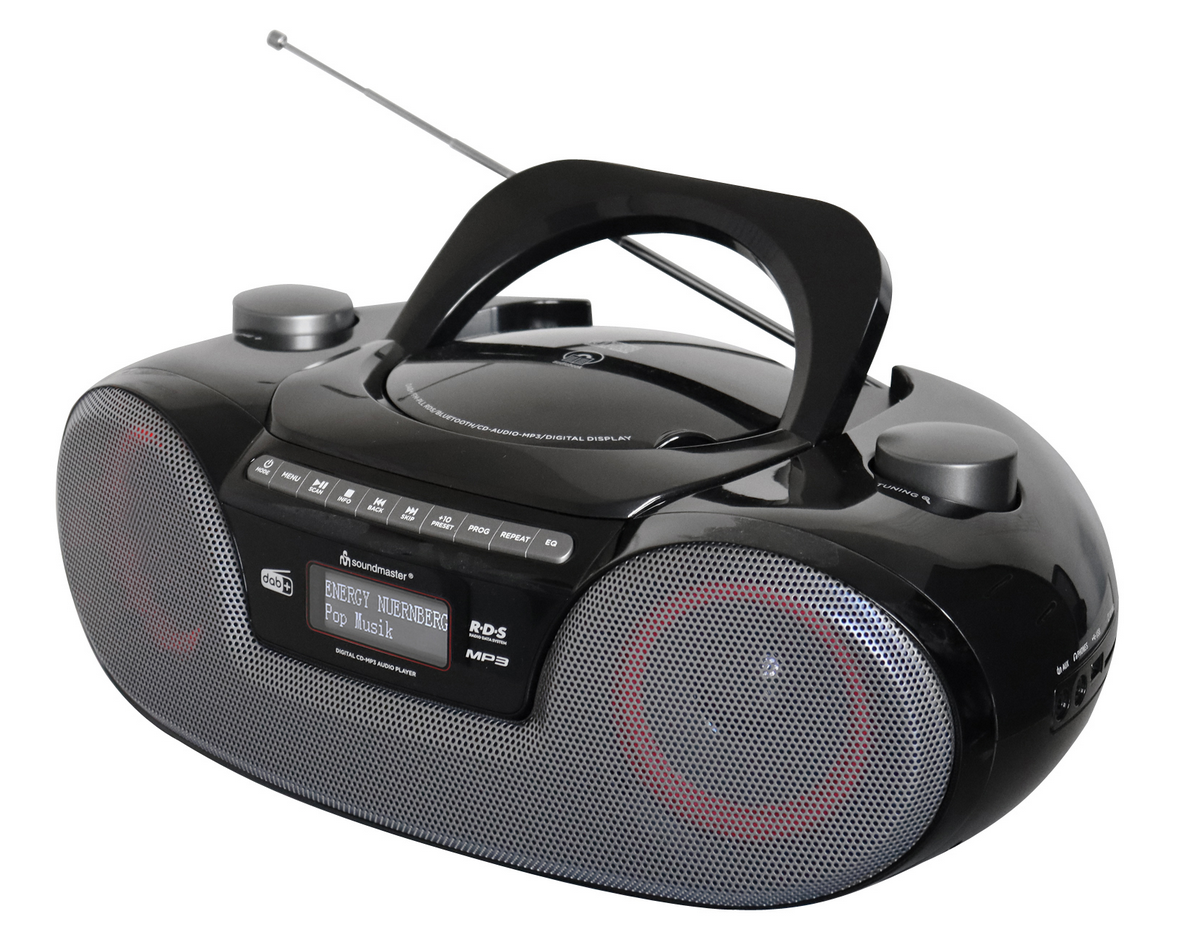 Soundmaster Boombox DAB+, CD/MP3, USB/SD, Bluetooth, zwart