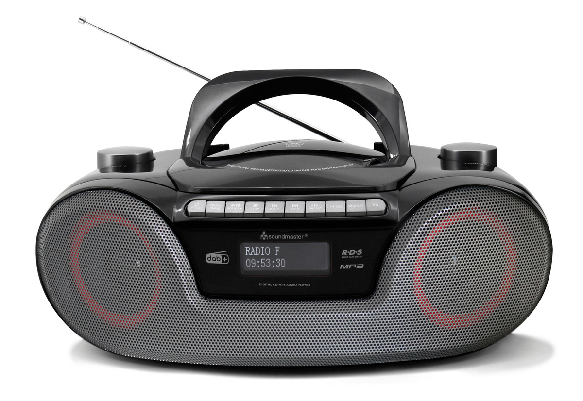 Soundmaster Boombox met DAB+, CD/MP3, USB/SD, Bluetooth, zwart