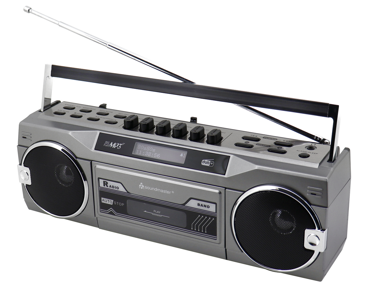 Soundmaster Retro DAB+ Boombox stereo radio cassetterecorder
