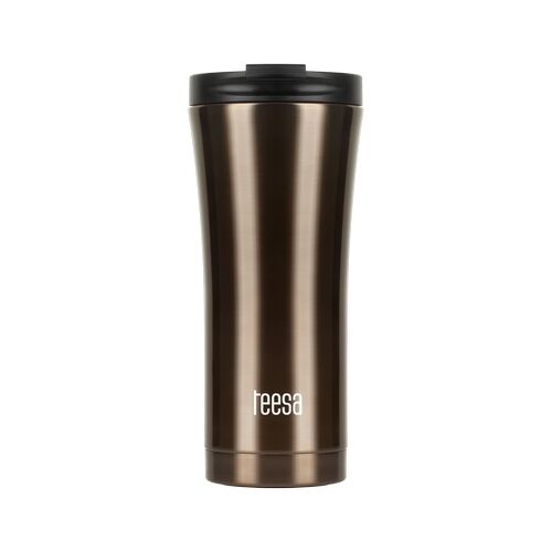 Teesa Thermosbeker RVS 500ml voor onderweg (bruin)