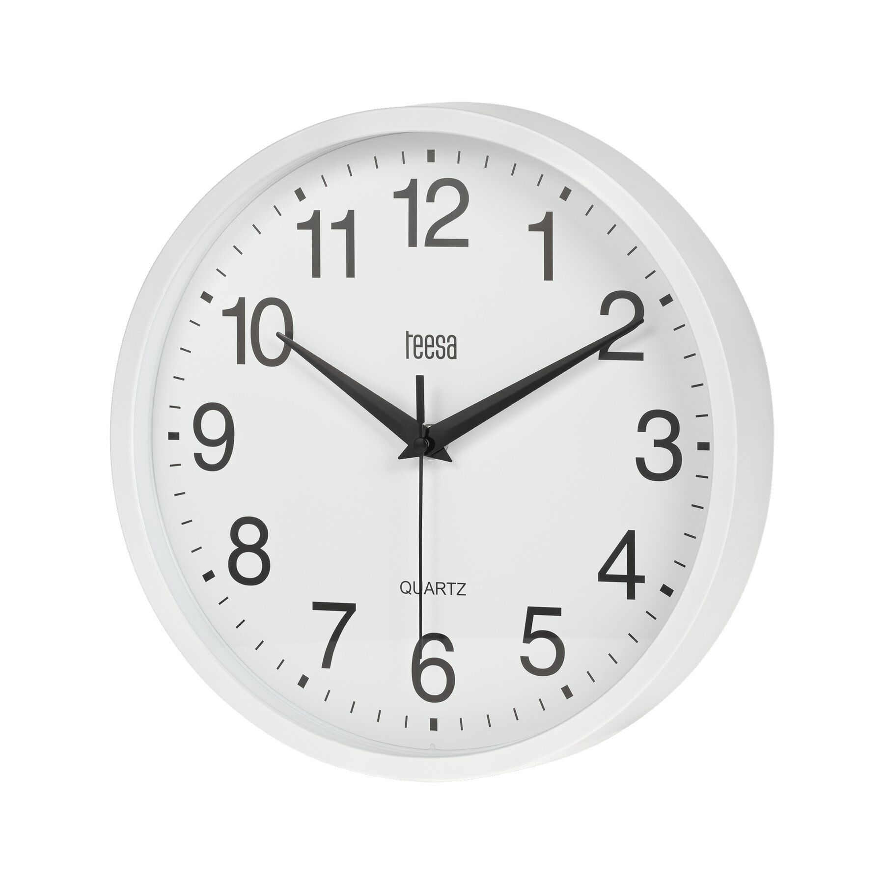 Teesa Wandklok, 25 cm, wit