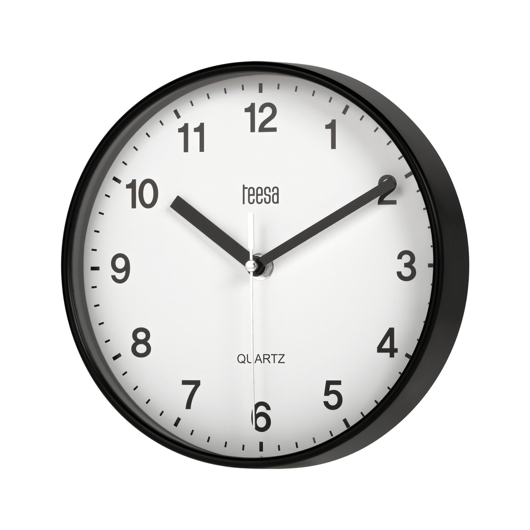 Teesa Wandklok, 20 cm, zwart